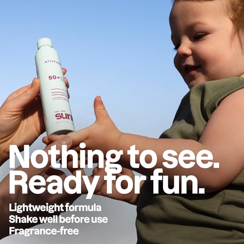 BIO SPECTRA ATTITUDE Baby Mineral Sunscreen SPF 50 - 3 Oz Pack of 1, Unscented, Water-Resistant, Zinc Oxide, EWG Verified