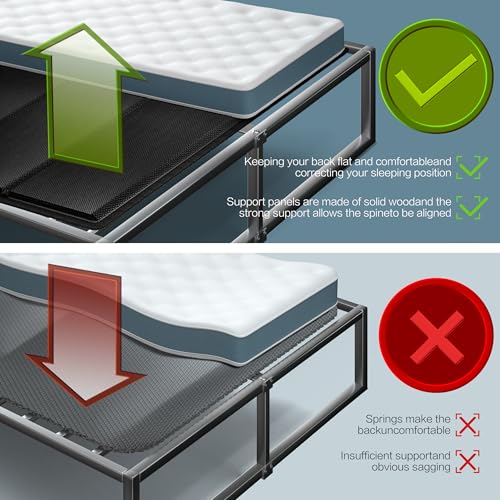 Yarfyk Full Size Bunkie Board 10mm Folding Spring Support Flat Mattress Foundation