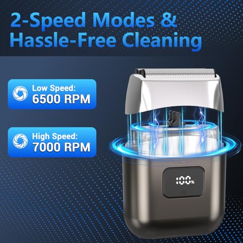 Electric Foil Shaver for Men - Grey, Waterproof, 2-Speed Modes