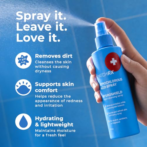 PatchRx Hypochlorous Acid Facial Spray 8oz Pack of 2 Gentle Hydrating Toner & Post-Workout Mist for Sensitive Skin