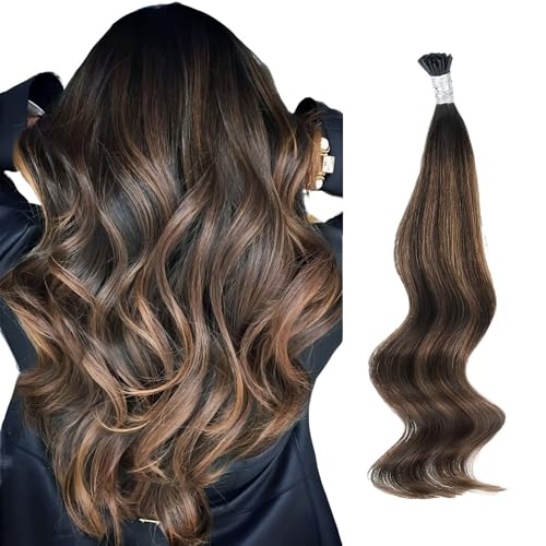 Cold Fusion I Tip Hair Extensions - 24 Inch Brown Balayage - ABH AMAZINGBEAUTY HAIR (IT) P2-6/2