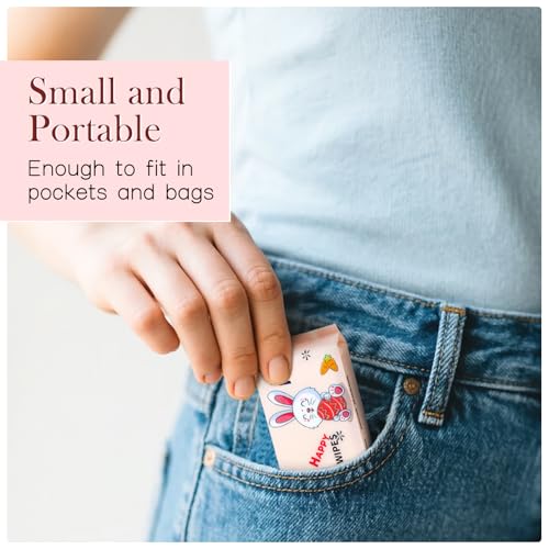 Wet Wipe Travel Size, Mini Makeup Wipes, Easy Portability, Skin-Friendly Ingredients, 24 Pack Total 192 Wipes, Pink