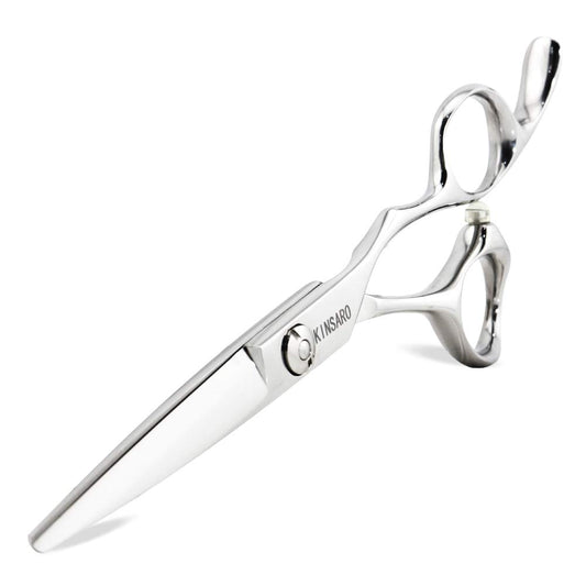 5.5" Barber Hair scissors Professional Hair Cutting Shears 440C Hair Cutting Scissors Shears Haircut Scissors Silvery Convex Blades KINSARO for Hairdresser Barber or Home Use