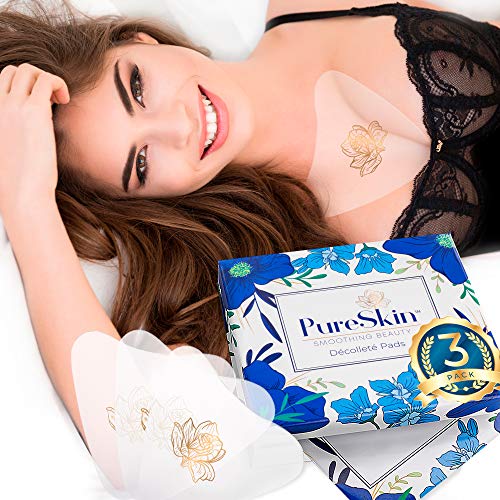 PureSkin Reusable Silicone Chest Wrinkle Patches for Anti-Aging & Firming – 3 Pack