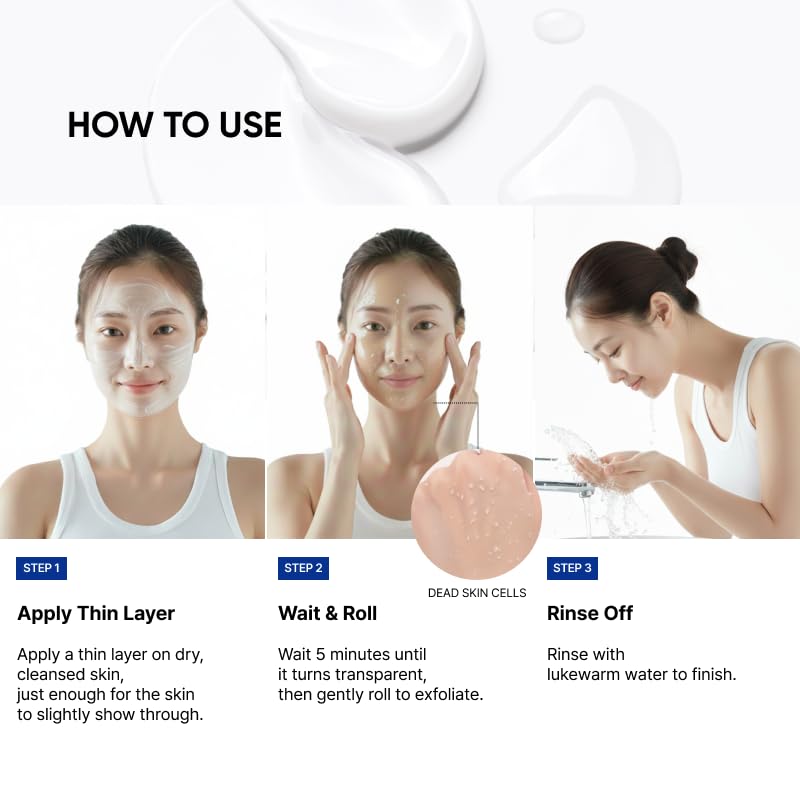 Microbiome Renewing Cream Mask for Pore Care & Glass Skin Effect - Gentle Exfoliating Face Mask, 100ml