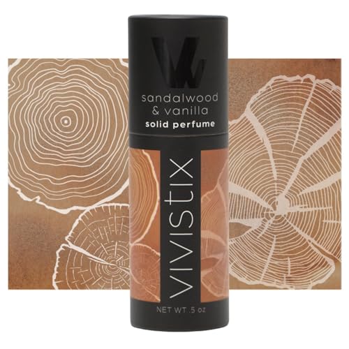 Vivistix Solid Perfume Stick - Sandalwood & Vanilla Travel Fragrance, Paraben-Free