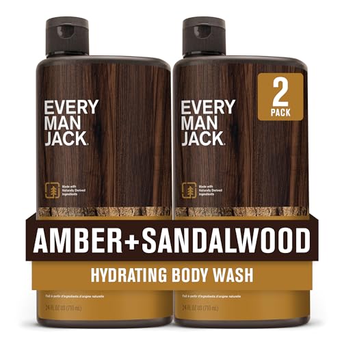 Every Man Jack Amber + Sandalwood Hydrating Body Wash for Men 24oz 2-Pack