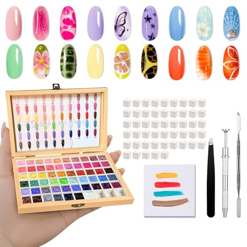 Multicolor 57 Colors Patting Gel Polish Palette Kit for Ombre Nail Art - GZIXBDA