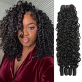 Jasperel Burmese Curly Human Hair Extensions 14 Inch Natural Black Water Wave Bundles