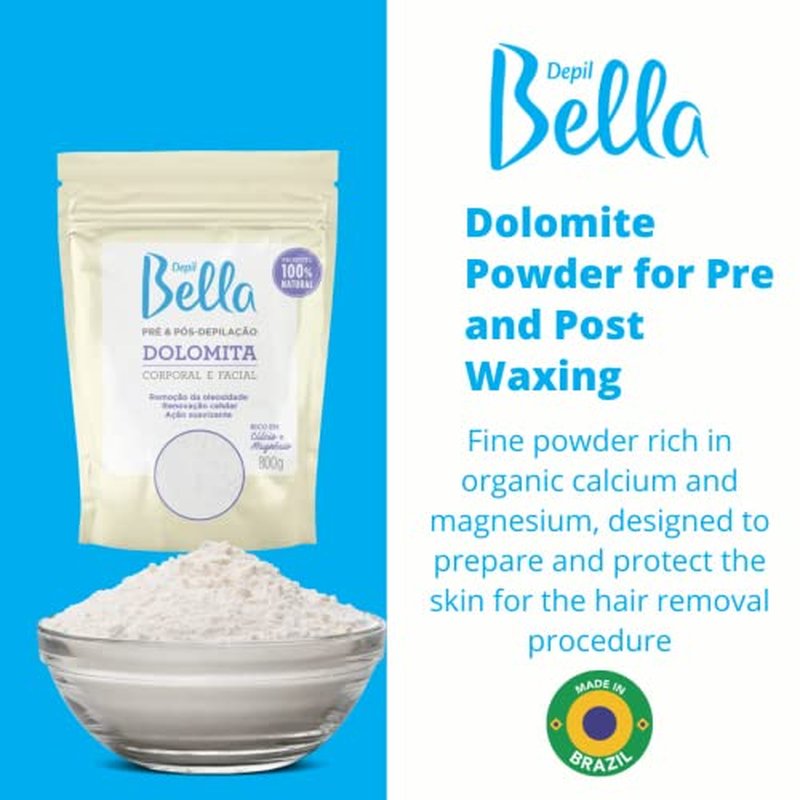 Depil Bella Dolomite Powder for Pre and Post Waxing | Body and Facial | 800g