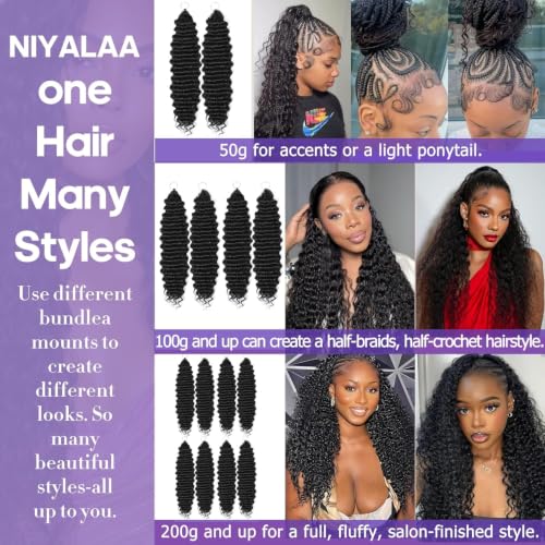 NIYALAA 18 Inch Miracle Knots Crochet Human Hair for Black Women 350#