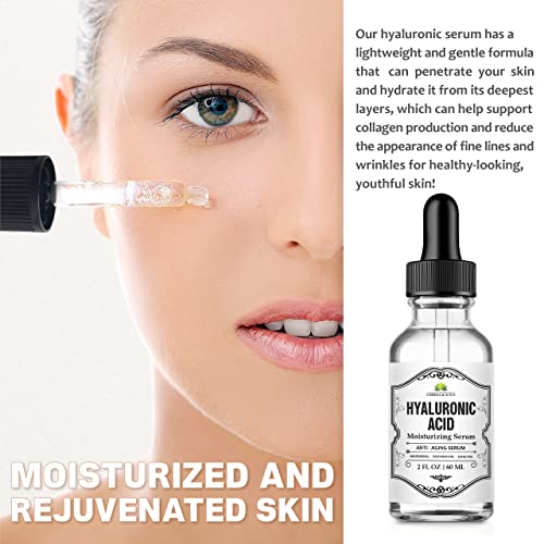 Herbalicious Hyaluronic Acid Serum for Face - Hydrating Anti-Aging Moisturizer, 2oz