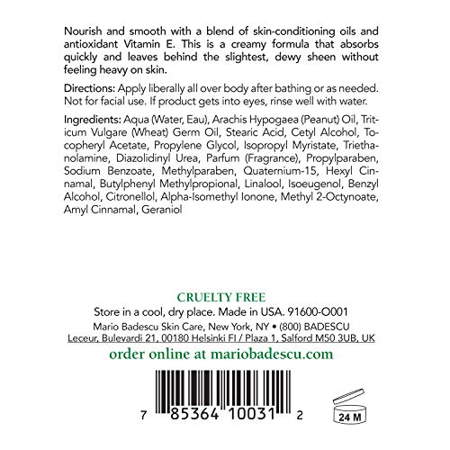 Mario Badescu Vitamin E Wheat Germ Body Lotion 16oz - Nourishing & Softening Moisturizer