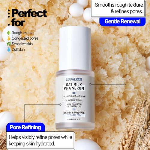 Oat Milk PHA Serum - Hydrating Exfoliant for Sensitive Skin, Pore Refinement & Barrier Care