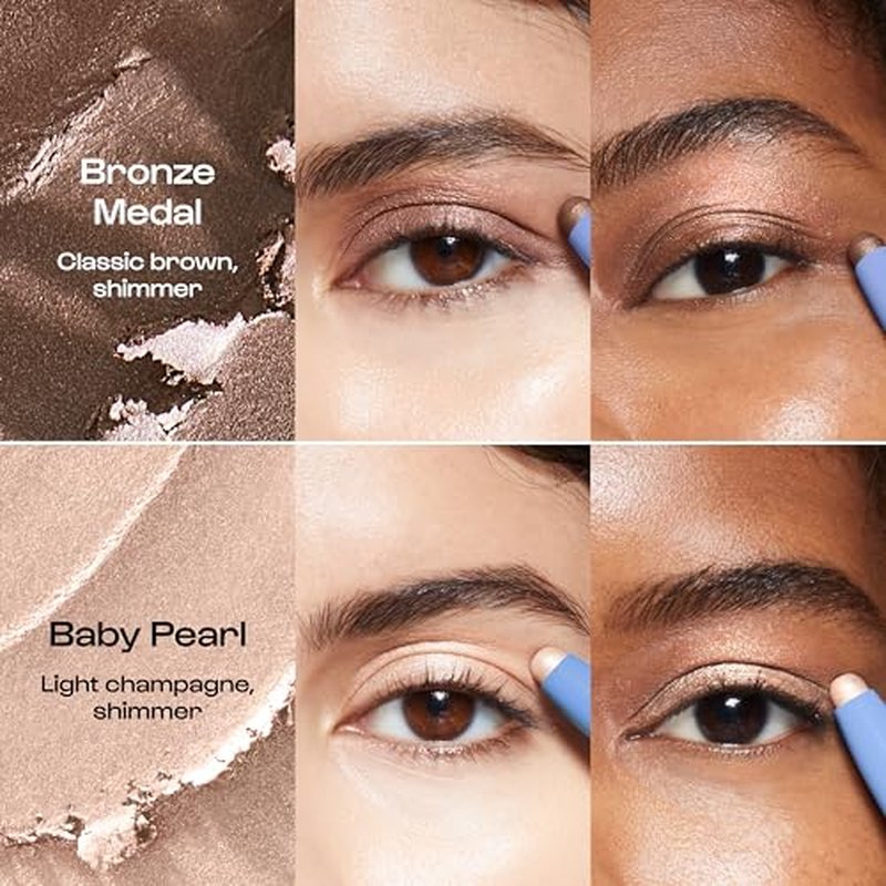 ALLEYOOP 11th Hour Cream Eyeshadow Sticks Bundle - Bronze Medal (Shimmer) & Baby Pearl (Shimmer) - Waterproof, Smudge-Proof, Crease-Proof Eyeshadow for Over 11 Hours