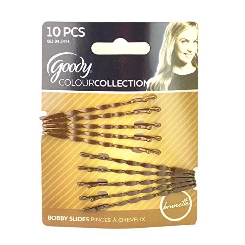 Goody Women's Wavy Bobby Slides, Brunette, 10 Count