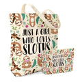 Giraffe Wolves Foxes Bunnies Sloths Monkeys Snakes Cosmetic Makeup Bag Beach Canvas Tote Bag for Women Christmas