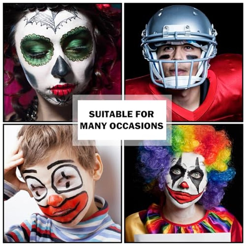 3 Colors Face Body Paint Sticks Professional Eye Black Football Baseball Softball,Highly Pigmented Halloween Facepaint Makeup Kit for Adults and Kids£¨White/Black/Green Eye Black Sticks£©
