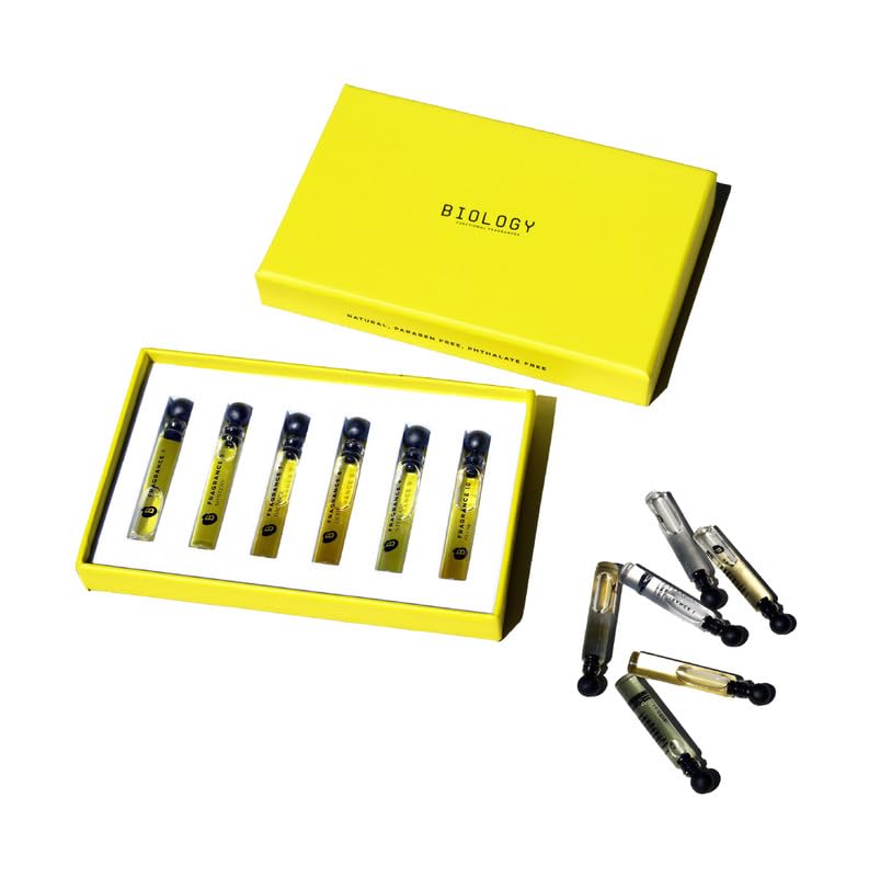 Unisex Natural Perfume Discovery Set - 6 x 2ml Fragrance Vials, Alcohol-Free, Portable