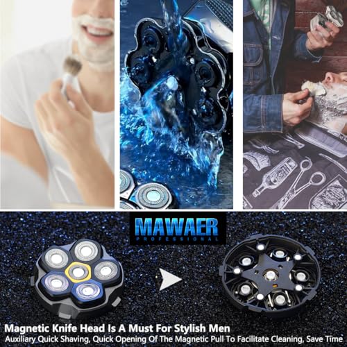 2 pcs Half of the 6 Blade Magnetic Replacement Shaving Head£¬ Head shaver replacement heads