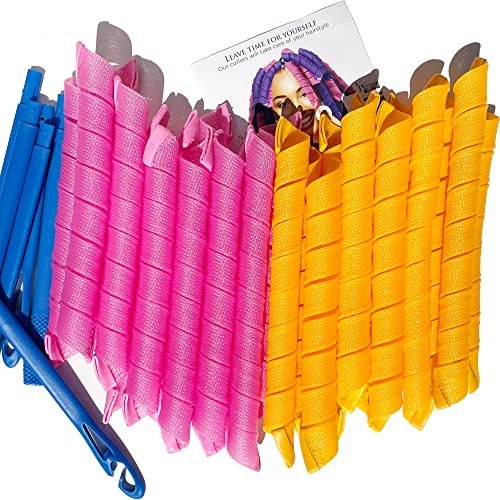 50 Pcs Heatless Spiral Hair Curlers Set - No Heat Long Hair Styling Tools