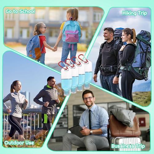 AIRNEY 100PCS Travel Hand Sanitizer Bottles with Keychains, 2oz Refillable Leak-Proof Containers for On-the-Go