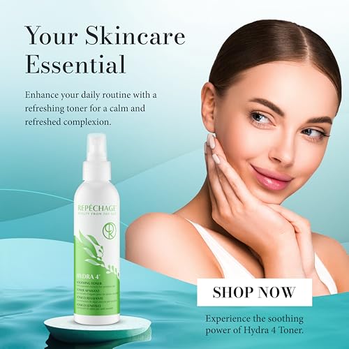 Repechage Hydra 4 Soothing Toner for Sensitive Skin ? Hydrating Witch Hazel Toner with Seaweed Extracts & Lactic Acid ? Alcohol-Free, Paraben-Free Refreshing Face Mist for Men & Women, 6 fl oz