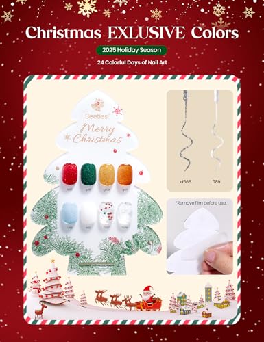 Beetles Merry Glitzmas Gift Box Gel Nail Polish Set - Festive Holiday Manicure Kit