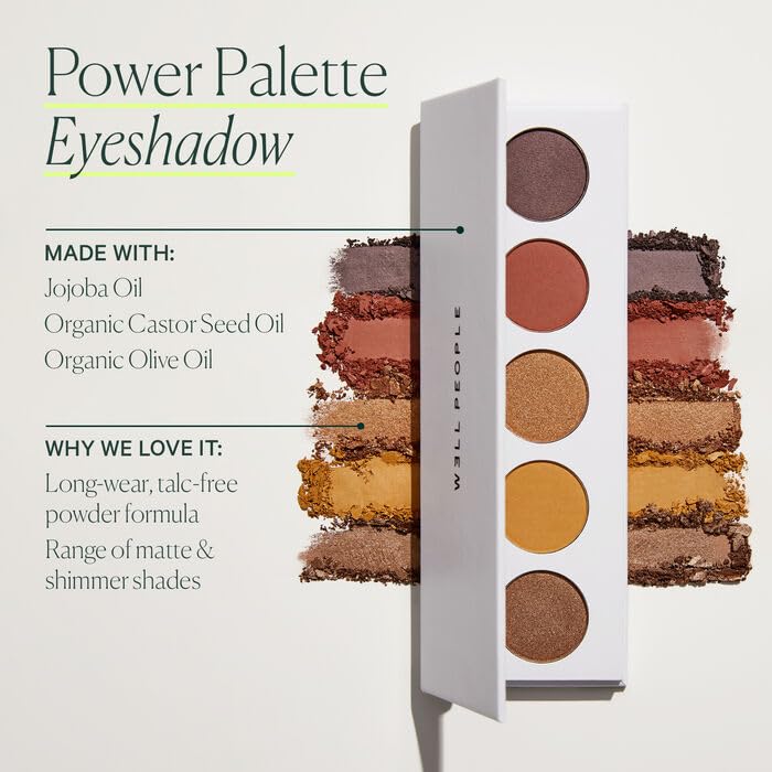 Well People Power Palette Eyeshadow Sepia - Vegan, Long-Lasting Neutral Makeup