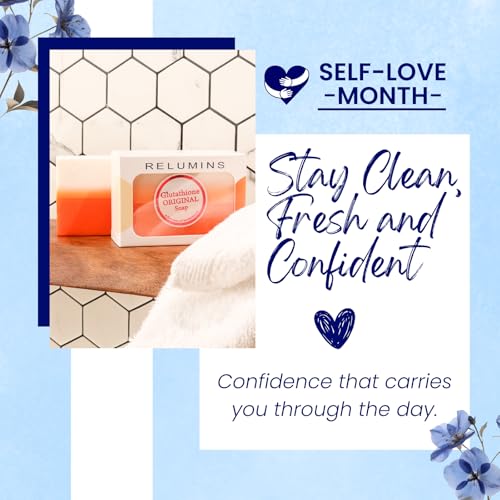 Relumins Glutathione Soap Bars - Deep Cleansing & Hydrating Soap for Smooth, Refreshed Skin Perfect this Valentines - Gentle Exfoliating Formula for Face & Body - 150g Bar