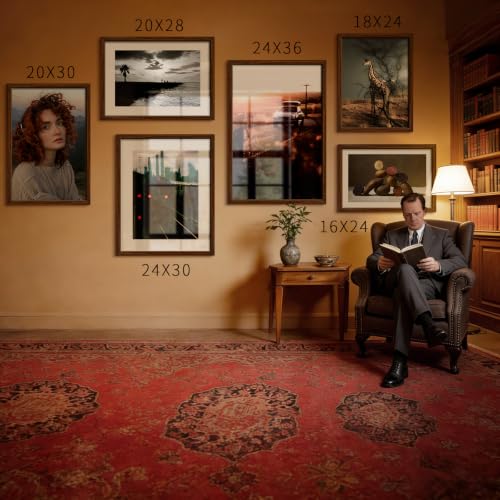 Brown Solid Wood 24x36 Poster Frame Set of 4 - Gallery Wall Hanging