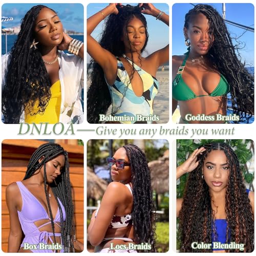 DNLOA 16 Inch Caramel Honey Blonde Boho Hair for Braiding 27# Human Knotless Deep Wave Bundles