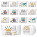 24 Sets Social Worker Gifts Bulk for Women Canvas Cosmetic Bags Makeup Bags and Compact Mirrors Social Worker Appreciation Gifts for MSW LCSW Home Office Decoration