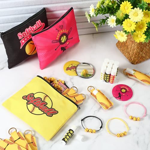 60 Pcs Softball Gift Set Makeup Bags & Accessories for Sports Lovers