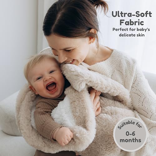 Baby Swaddle Blanket 0-6 Months Beige Ultra-Soft Fleece Winter Wrap Bebeezoo