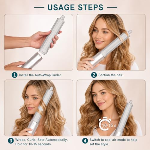 40mm Long Barrel Curling Iron for Shark FlexStyle HD400 - Bouncy Waves & Curls - Stone Variation