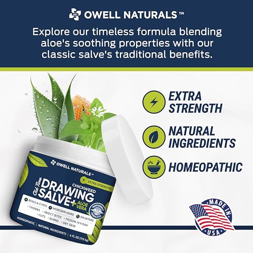 OWELL Naturals Drawing Salve ? Fast Acting for Ingrown Hairs, Boils, Bumps, Cysts & Splinters ? Clear Non-Staining Formula for Bikini Line, Underarms & Sensitive Skin ? 4 oz