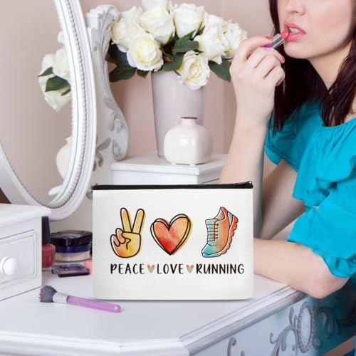 Running Accessories for Women, 4 Pcs Runner Makeup Bag Gifts Set, Cross Country Running Essentials, Track and Field Pouch, Marathon Gifts for Runners Women, Sports Cosmetic Bag