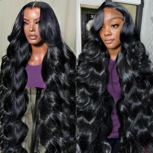 22 Inch Brazilian Virgin Human Hair Lace Front Wigs - Pre Plucked Body Wave, 220% Density, HD Transparent Lace, Glueless Fit
