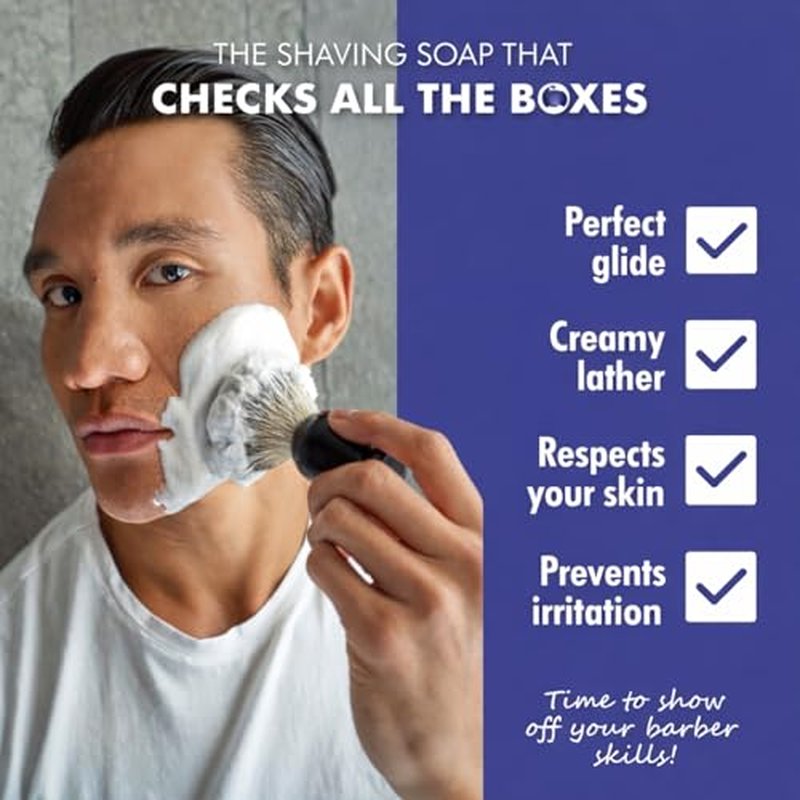Better Shave Shaving Soap Puck | Vegan Luxury Dense, Rich & Creamy Lather Smooth Glide Traditional Wet Shave Cream Soap with Dense Lather, Grooming Routine Gifts Made in France 150ml