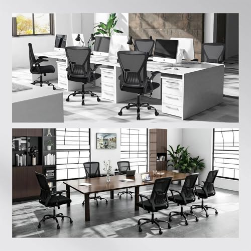 Black Ergonomic Mesh Office Chair with Lumbar Support & Adjustable Height