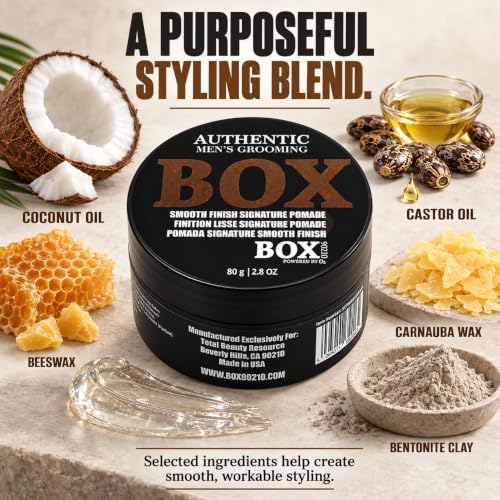 Men's Strong Hold Hair Pomade - Sleek & Polished Finish, Adds Shine & Definition, 80g