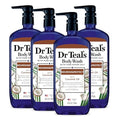 Dr Teal's Epsom Salt Body Wash with Coconut Oil & Aloe, 24oz Pack of 4