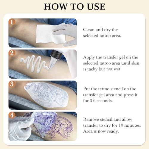 Tattoo Stencil Transfer Gel Solution : for Transfer Stickers Paper, Tattoo Supplies Accessories for Tattoo Artists & Beginners