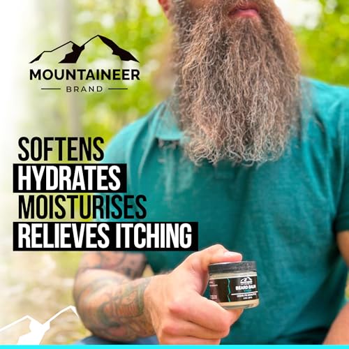 Mountaineer Brand Natural Beard Balm with Smokey Bourbon Scent | Scents Inspired by Nature | Beard Butter for Men | Leave in Condidtioner | Hydrates, Softens and Tames | Made in West Virginia | 2oz