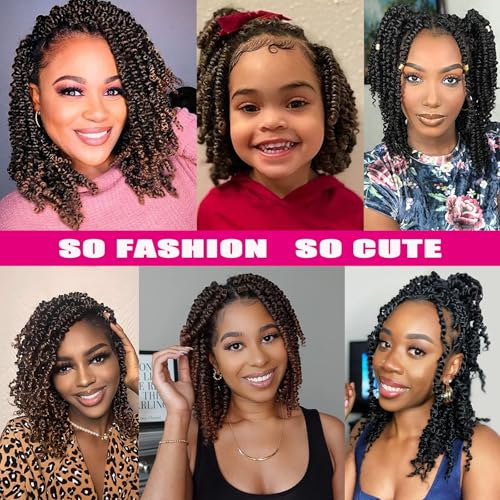 Zoewan 10 Inch Passion Twist Crochet Hair Pre-Twisted Ombre Brown Pack of 8