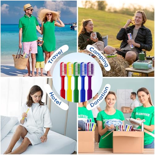 150 Pack Prepastel Disposable Toothbrushes with Toothpaste - Bulk Individually Wrapped