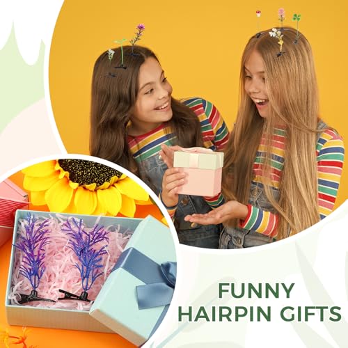 300 Pcs Rave Bean Sprout Hair Clips - Plant Style, Colorful & Playful