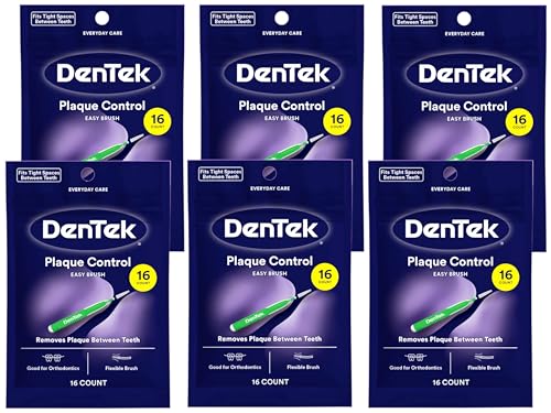 DenTek Easy Brush Interdental Cleaners Pack of 6 - Extra Tight 2.0-3.0mm Flexible Dental Picks with Mint