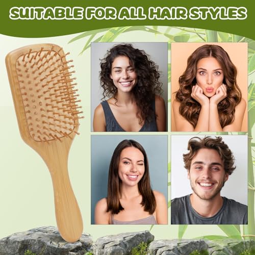 Rectangular DIY Bamboo Hair Brush Painting Kit with 12 Markers - Square